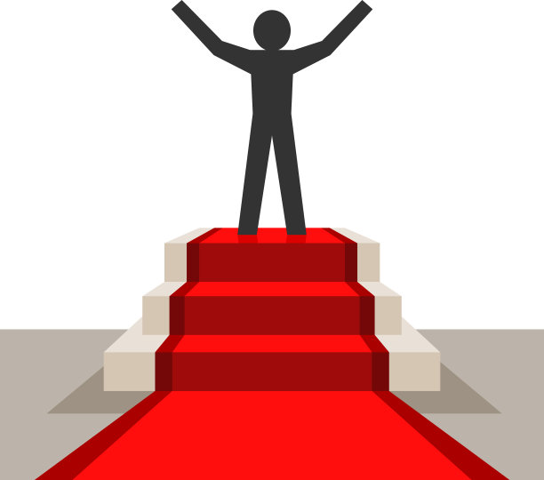 象征着成功人士举起手臂庆祝图片下载