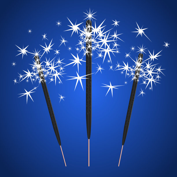 蓝色背景上的三盏孟加拉灯图片下载