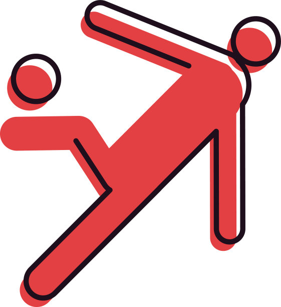 足球运动员与球线和填充样式的图标图片下载