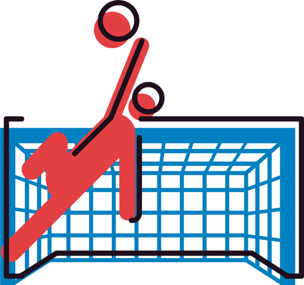 足球运动员用球和球门线和填充图片下载