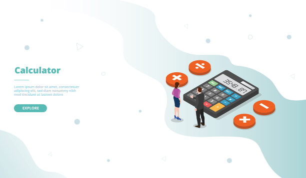 计算器运动的网站模板页图片下载