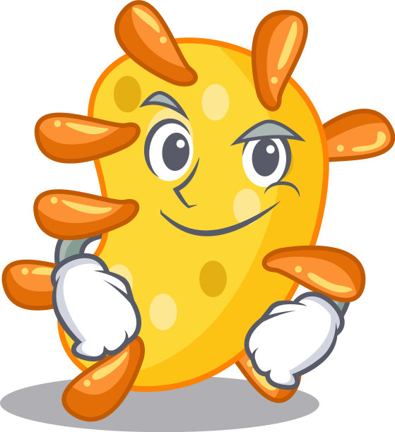 具有自信姿态的弧菌吉祥物设计图片下载