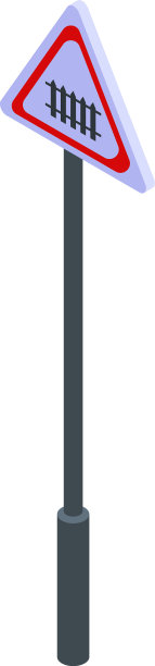 铁路路牌图标等距风格图片下载