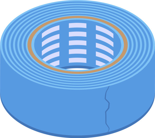 蓝色透明胶带图标等距风格图片下载