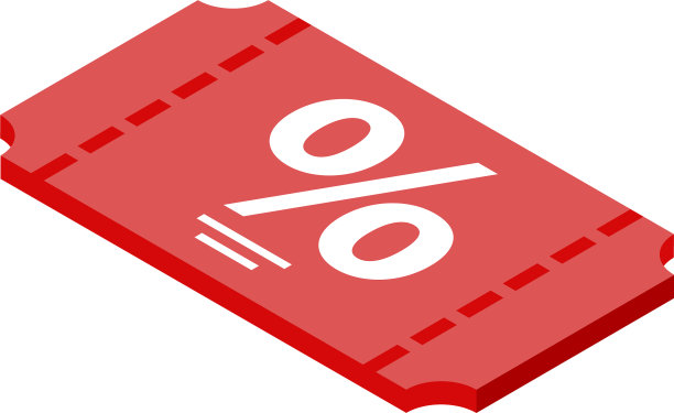 销售百分比标签图标等距风格图片下载