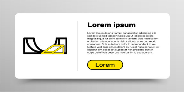 线滑板公园图标孤立的白色背景图片下载