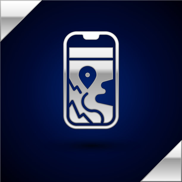 银色信息图城市地图导航图标图片下载