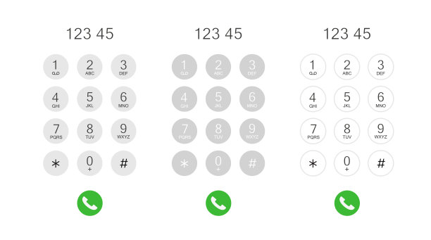 设置电话拨号屏幕。手机数字显示键盘。图片下载