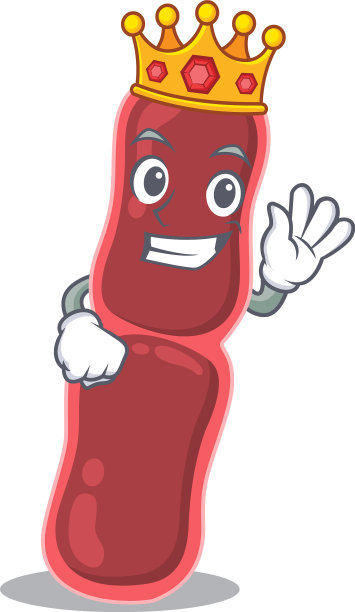 一个英明的杆菌王细菌吉祥物设计图片下载