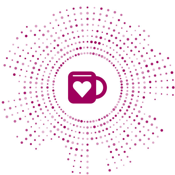 紫色咖啡杯和心形图标孤立在白色图片下载