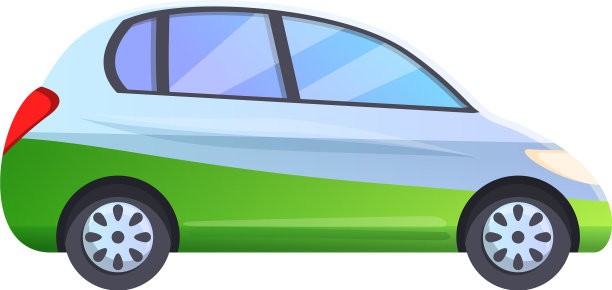 卡通风格的电动混合动力汽车图标图片下载