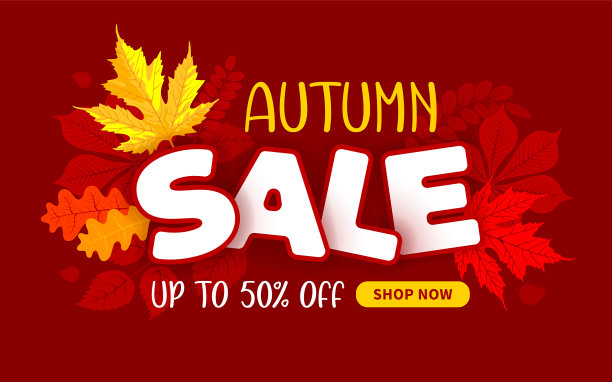 关于秋季季节性促销的广告横幅图片下载