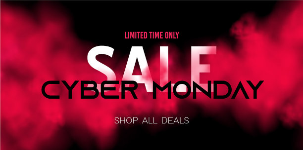 黑色背景下的网络星期一销售概念图片下载