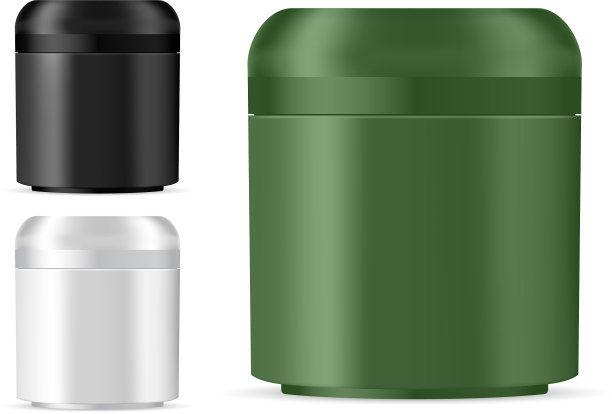 化妆品罐模型的奶油软膏粉图片下载