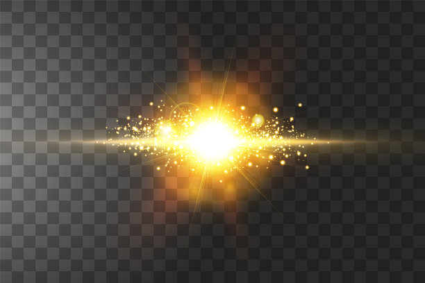 金色的星星孤立在黑色的背景上。矢量插图。图片下载