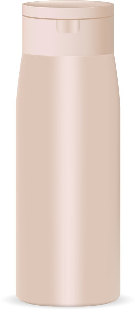 时尚造型的化妆品瓶模型在奶油图片下载