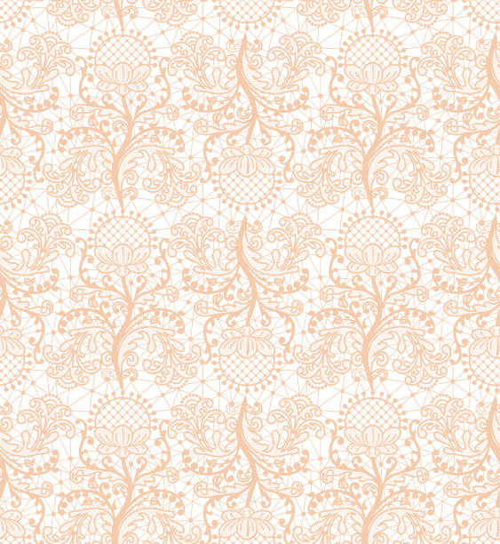无缝的橙色花边图片下载