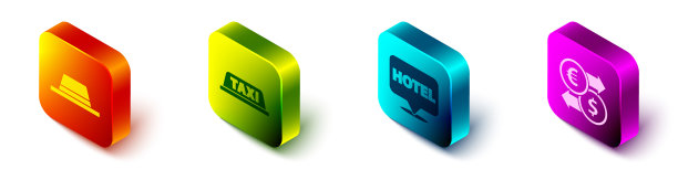 设置带有丝带出租车车顶的等距男帽图片下载