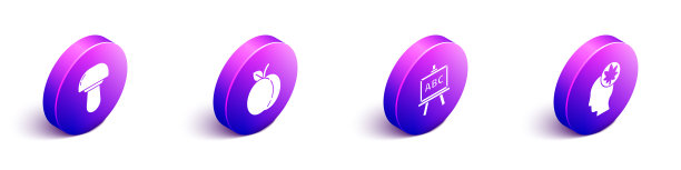 设置等距蘑菇、桃、果黑板图片下载