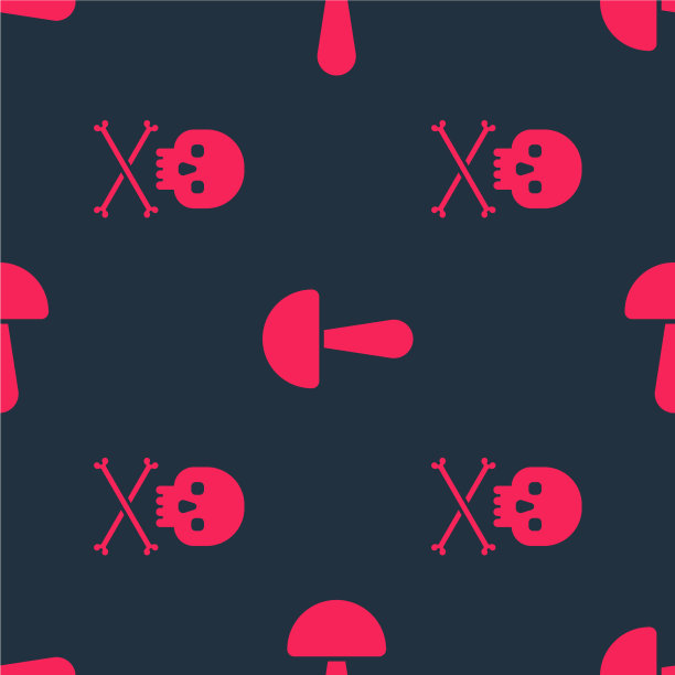 把骷髅放在交叉骨头上，把裸盖菇放在上面图片下载