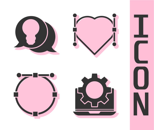 集笔记本电脑和齿轮灯泡与概念图片下载