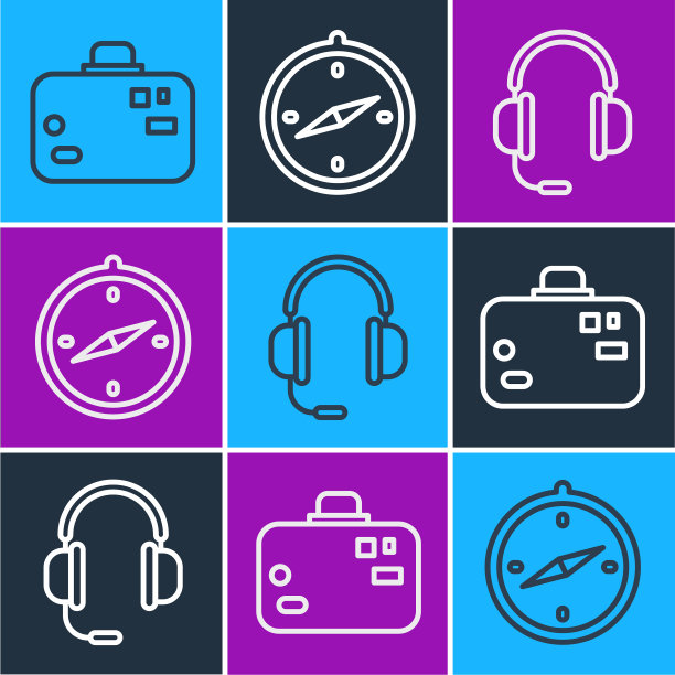 带麦克风的行李箱耳机图片下载