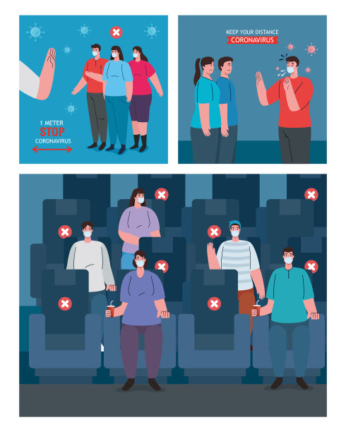 设置距离社会保持距离的场景图片下载