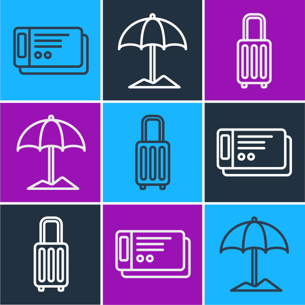 定行旅行箱和太阳票图片下载