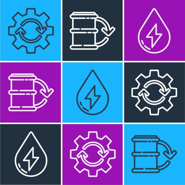 设置线齿轮和箭头作为工作流程水能图片下载