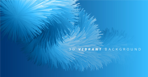 三维波浪形状流体飞蓝色充满活力图片下载