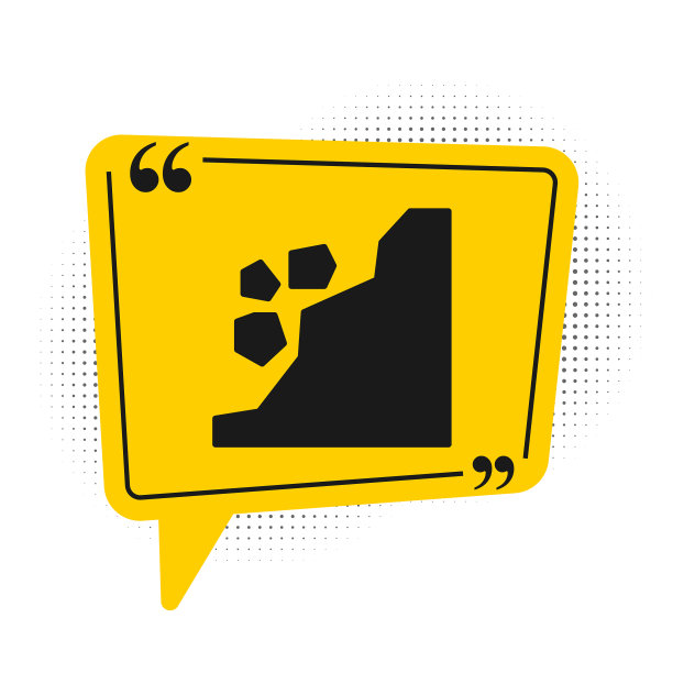 黑色滑坡图标孤立在白色背景图片下载