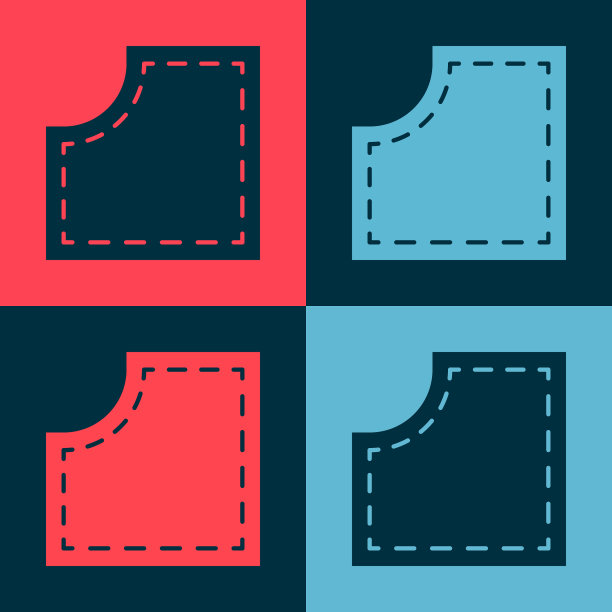 波普艺术的缝纫图案图标孤立在颜色上图片下载