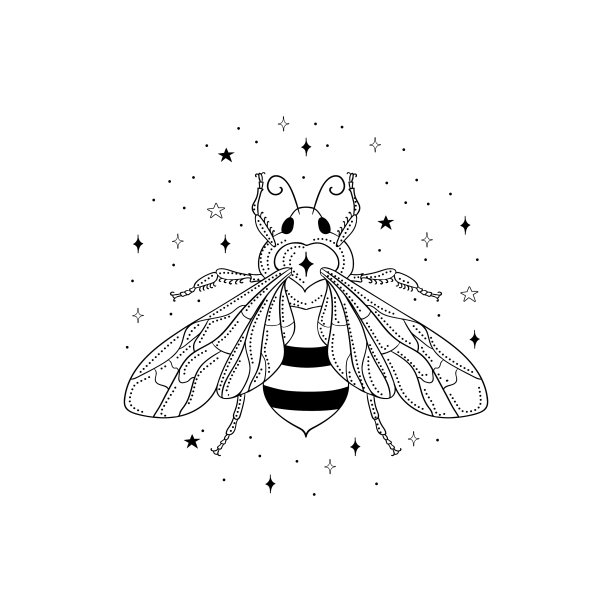 蜜蜂和标志设计元素图片下载