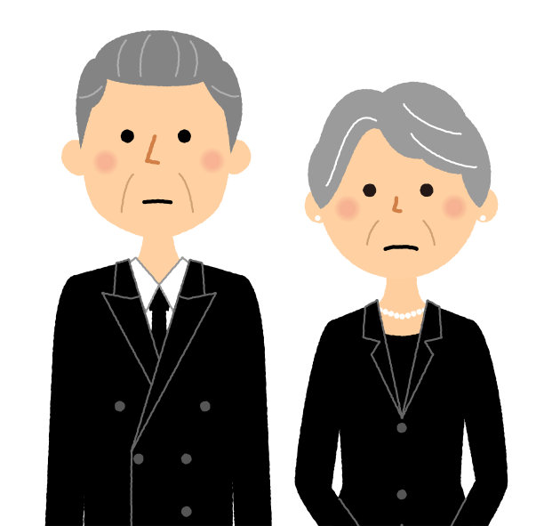 穿着丧服的老夫妇图片下载