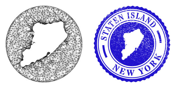 网格2d孔斯塔顿岛地图和刮圆图片下载