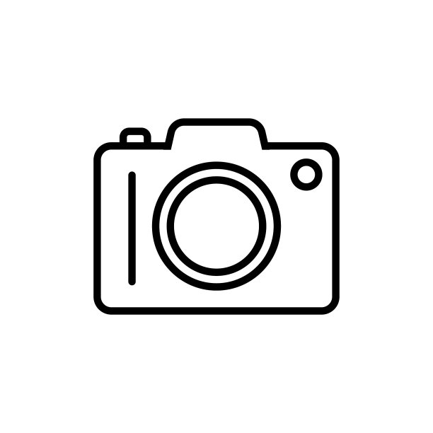 相机线图标在平坦风格上的白色图片下载