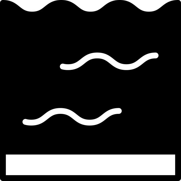 黑色水族馆图标孤立在白色背景图片下载