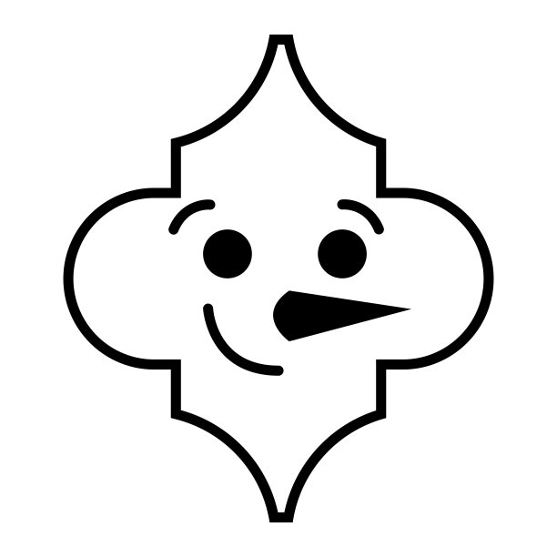 圣诞阿拉伯式瓷砖装饰与雪人孤立的白色背景。图片下载