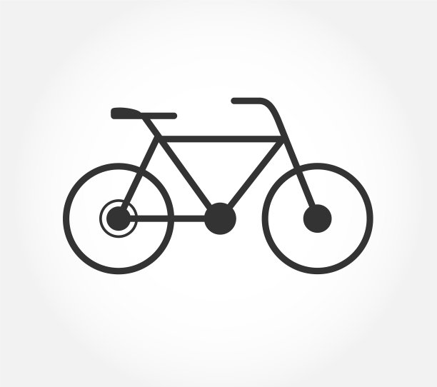 自行车图标孤立在一个白色背景平图片下载