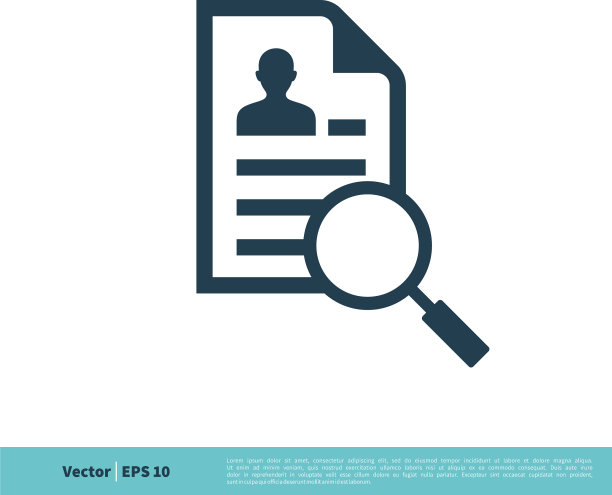 纸放大镜图标logo模板设计图片下载