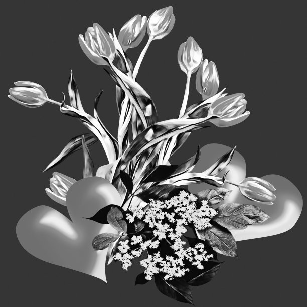 情人节花束，艺术模板。图片下载