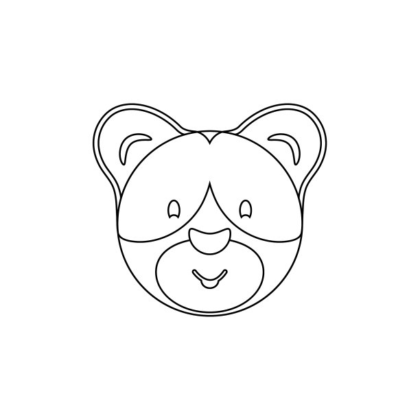 空白轮廓考拉熊头抗压力图片下载