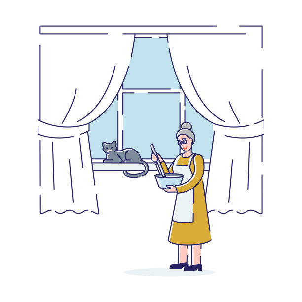 奶奶在家里端着碗做饭图片下载