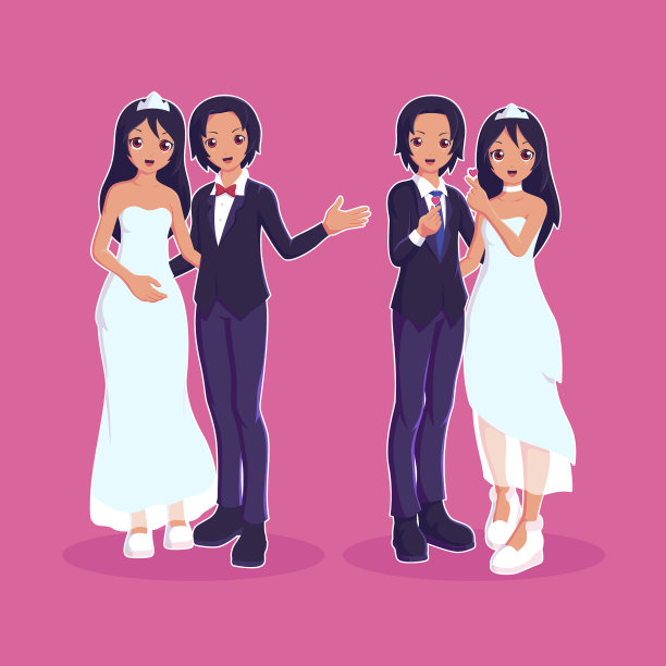 新婚夫妇结婚性格图片下载