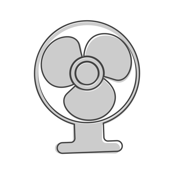 图标风扇卡通风格上的白色孤立图片下载