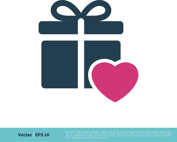 爱心礼品盒图标logo模板设计图片下载