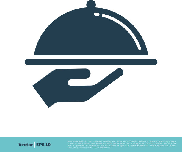 托盘餐厅图标标识模板设计eps 10图片下载