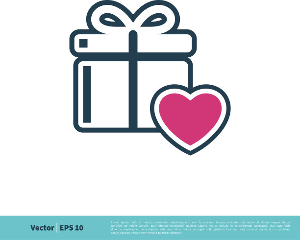 爱心礼品盒图标logo模板设计图片下载