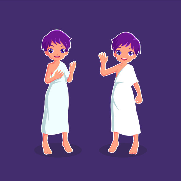 穆斯林男孩朝圣卡通人物图片下载