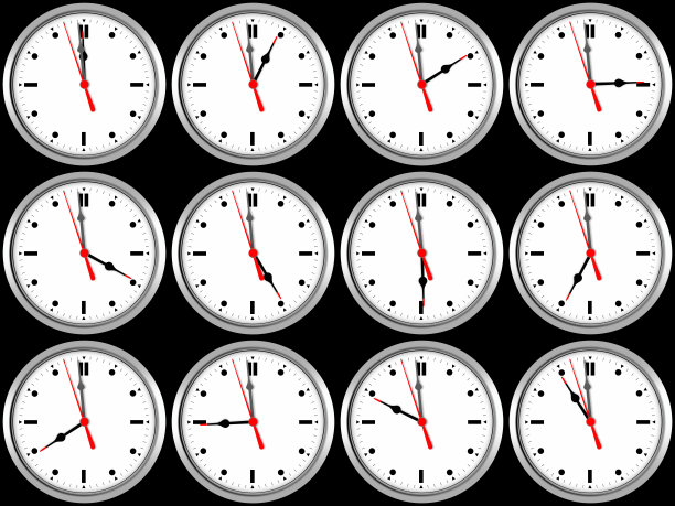 每小时关闭钟面的设计元素图片下载